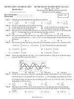 Đề 6 thi thử kỳ thi THPTquốc gia  Lần 1 năm học: 2015 – 2016 thời gian làm bài: 90 phút (không kể phát đề )12563