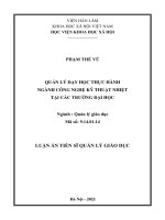 Tóm tắt luận án: Quản lý dạy học thực hành ngành công nghệ kỹ thuật nhiệt tại các trường đại học.