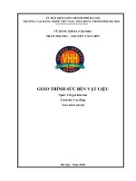 Giáo trình Sức bền vật liệu (Nghề: Cắt gọt kim loại - Cao đẳng): Phần 1 - Trường CĐ nghề Việt Nam - Hàn Quốc thành phố Hà Nội