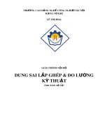 Giáo trình dung sai lắp ghép  đo lường kỹ thuật   lê thị hoa 