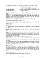 Đề thi vào lớp 10 môn Sinh học (Có đáp án)  Năm học 20152016  Phòng GD  ĐT Quảng Ngãi14908