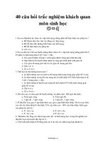 40 câu hỏi trắc nghiệm khách quan  Môn Sinh Học15461