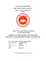 THỰC TẬP CƠ SỞ CHUYÊN NGHÀNH AN TOÀN PHẦN MỀM NGHIÊN CỨU THỰC HÀNH CÁCH TẤN CÔNG RETURN-TO-LIBC (RETURN-TO-LIBC ATTACK LAB)