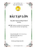 tiểu luận nguyên lý thống kê kinh tế đề tài nghiên cứu thống kê về tình hình làm thêm của sinh viên học viện ngân hàng