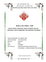 CDTN  TÌNH HÌNH ĐỘNG KINH DOANH của NGÂN HÀNG TMCP NGOẠI THƯƠNG VIỆT NAM – CHI NHÁNH tân ĐỊNH (VIETCOMBANK)