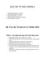 ĐÈ tài dự án QUẢN lý SINH VIÊN 