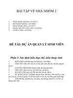 ĐỀ tài dự án QUẢN lý SINH VIÊN 