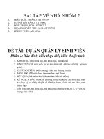 ĐỀ tài dự án QUẢN lý SINH VIÊN 
