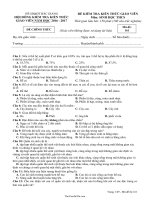 Đề kiểm tra kiến thức giáo viên môn Sinh học THCS  Năm học 20162017  Sở GD  ĐT Bắc Giang15182