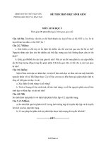 Đề thi chọn học sinh giỏi  Môn: Sinh học 9  Đề số 216798