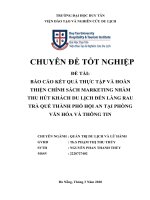 BÁO cáo kết QUẢ THỰC tập và HOÀN THIỆN CHÍNH SÁCH MARKETING NHẰM THU hút KHÁCH DU LỊCH đến LÀNG RAU TRÀ QUẾ THÀNH PHỐ hội AN tại PHÒNG văn hóa và THÔNG TIN
