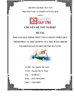 DL  CDTN  báo cáo QUÁ TRÌNH THỰC tập và HOÀN THIỆN QUY TRÌNH PHỤC vụ TIỆC BUFFET của NHÀ HÀNG FRESH  tại KHÁCH sạn FUSION SUITES DA NANG