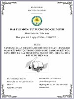 Vận dụng quan điểm của hồ chí minh về lực lượng đại đoàn kết dân tộc trong chiến lược đại đoàn kết của đảng thời kỳ đẩy mạnh công nghiệp hóa, hiện đại hóa đất nước hiện nay