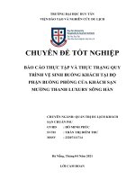 BÁO cáo THỰC tập và THỰC TRẠNG QUY TRÌNH vệ SINH BUỒNG KHÁCH tại bộ PHẬN BUỒNG PHÒNG của KHÁCH sạn MƯỜNG THANH LUXURY SÔNG hàn