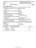 Đề kiểm tra giữa học kì I Sinh học 7  Mã đề 7I  Năm học 20162017  Trường THCS Tân Tiến20998