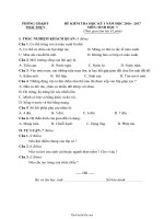 Đề kiểm tra học kì I Sinh học 7  Năm học 20162017  Phòng GD  ĐT Thái Thụy20983
