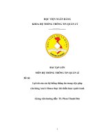 BÀI tập lớn môn hệ THỐNG THÔNG TIN QUẢN lí đề tài lợi ích của các hệ thống thông tin trong việc giúp cửa hàng ann’s house thực thi chiến lược cạnh tranh 