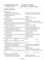 Đề kiểm tra Sinh học 12  Học kì 1  Đề số 2217060