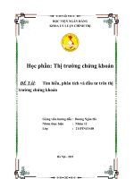 tiểu luận thị trường chứng khoán đề tài tìm hiểu, phân tích và đầu tư trên thị trường chứng khoán 