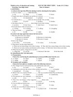 Đề kiểm tra Anh 10 chuẩn  Học kì 1  Đề số 2219171