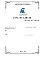 BÁO cáo CHUYÊN đề môn học điều KHIỂN số phân tích chất lượng của hệ thống điều khiển  tính độ vọt lố ,sai số xác lập ,thời gian quá độ 