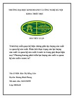 Trình bày mối quan hệ biện chứng giữa lực lượng sản xuất và quan hệ sản xuất  phân tích thực trạng của lực lượng sản xuất và quan hệ sản xuất ở nước ta trong giai đoạn hiện nay 