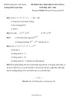 Đề kiểm tra chọn đội tuyển Toán 6 năm học 2015  2016  Trường THCS Lâm Thao20418