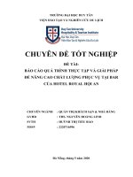 BÁO cáo QUÁ TRÌNH THỰC tập và GIẢI PHÁP để NÂNG CAO CHẤT LƯỢNG PHỤC vụ tại BAR của HOTEL ROYAL hội AN