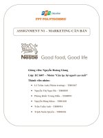 ASSIGNMENT n1 – MARKETING căn bản công ty TNHH nestlé việt nam 