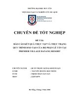 DL  CDTN   báo cáo kết QUẢ THỰC tập và THỰC TRẠNG QUY TRÌNH đào tạo của bộ PHẬN lễ tân tại PREMIER VILLAGE DANANG RESORT