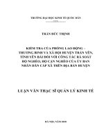KIỂM TRA CỦA PHÒNG LAO ĐỘNG –  THƯƠNG BINH VÀ XÃ HỘI HUYỆN TRẤN YÊN, TỈNH YÊN BÁI ĐỐI VỚI CÔNG TÁC RÀ SOÁT  HỘ NGHÈO, HỘ CẬN NGHÈO CỦA ỦY BAN  NHÂN DÂN CẤP XÃ TRÊN ĐỊA BÀN HUYỆN