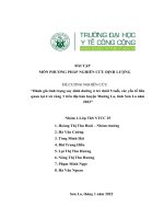 ĐỀ CƯƠNG NGHIÊN CỨU “Đánh giá tình trạng suy dinh dưỡng ở trẻ dưới 5 tuổi, các yếu tố liên quan tại 4 xã vùng 3 trên địa bàn huyện Mường La, tỉnh Sơn La năm 2022”