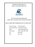BÁO cáo CHUYÊN đề học PHẦN KIỂM THỬ và đảm bảo CHẤT LƯỢNG PHẦN mềm đề tài KIỂM THỬ WEBSITE QUẢN lý SINH VIÊN 