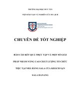 DL   CDTN  báo cáo kết QUẢ THỰC tập và một số GIẢI PHÁP NHẰM NÂNG CAO CHẤT LƯỢNG tổ CHỨC TIỆC tại NHÀ HÀNG SALA của KHÁCH sạn SALA DANANG