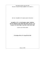 ĐỀ TÀI  NGHIÊN CỨU KHOA HỌC: NGHIÊN CỨU CƠ SỞ KHOA HỌC TRỒNG RỪNG PHÒNG HỘ MÔI TRƯỜNG BẰNG CÁC LOẠI CÂY BẢN ĐỊA TẠI SÓC SƠN, HÀ NỘI