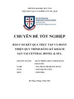 BÁO cáo kết QUẢ THỰC tập và HOÀN THIỆN QUY TRÌNH ĐĂNG ký KHÁCH sạn tại CENTRAL HOTEL  SPA