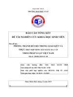 BÁO cáo TỔNG kết đề tài NGHIÊN cứu KHOA học SINH VIÊN tên đề tài PHÒNG TRÁNH rủi RO TRONG GIAO kết và THỰC HIỆN hợp ĐỒNG bán HÀNG đa cấp THEO PHÁP LUẬT VIỆT NAM 