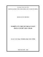(Luận văn thạc sĩ) Nghiên cứu một số thuật toán phân cụm dữ liệu Lidar