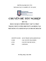 BÁO cáo QUÁ TRÌNH THỰC tập và THỰC TRẠNG CHẤT LƯỢNG đội NGŨ LAO ĐỘNG tại NHÀ HÀNG của KHÁCH sạn LE HOANG BEACH