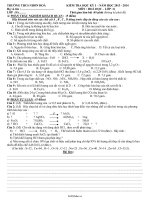 Kiểm tra học kỳ I  Năm học 2013  2014 môn : hoá học – lớp : 8 thời gian làm bài :45 phút (không kể phát đề)19572