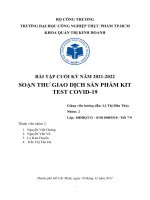BÀI TẬP CUỐI KỲ NĂM 2021-2022 SOẠN THƯ GIAO DỊCH SẢN PHẨM KIT TEST COVID-19