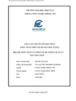 BÁO CÁO CHUYÊN ĐỀ HỌC PHẦN PHÂN TÍCH THIẾT KẾ HƯỚNG ĐỐI TƯỢNG ĐÊ TÀI PHÂN TÍCH VÀ̀ THIẾT KẾ HỆ THỐNG QUẢN LÝ NHÀ CHO THUÊ