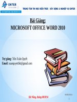 Bài giảng microsoft office word 2010 