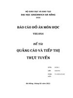 BÁO CÁO ĐỒ ÁN MÔN HỌC VIE1054 ĐỀ TÀI QUẢNG CÁO VÀ TIẾP THỊ TRỰC TUYẾN