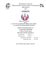 TIỂU LUẬN CUỐI kỳ đề tài các yếu tố TÁC ĐỘNG đến ý ĐỊNH LÀM từ THIỆN CỦA NGƯỜI dân THÀNH PHỐ hồ CHÍ MINH 