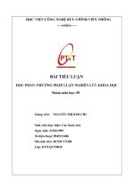 TIỂU LUẬN học PHẦN PHƯƠNG PHÁP LUẬN NGHIÊN cứu KHOA học anhchị hãy nêu cấu trúc của một bài báo khoa học và nội dung cần trình bày trong mỗi phần phân tích 1 ví dụ 