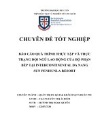 DL CDTN báo cáo QUÁ TRÌNH THỰC tập và THỰC TRẠNG đội NGŨ LAO ĐỘNG của bộ PHẬN bếp tại INTERCONTINENTAL DA NANG