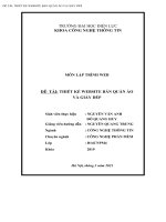 MÔN LẬP TRÌNH WEB ĐỀ TÀI THIẾT KẾ WEBSITE BÁN QUẦN ÁO VÀ GIÀY DÉP