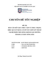 DL CDTN báo cáo kết QUẢ THỰC tập và THỰC TRẠNG HIỆU QUẢ sử DỤNG cơ sở vật CHẤT kỹ THUẬT tại bộ PHẬN NHÀ HÀNG KHÁCH sạn MƯỜNG THANH LUXURY SÔNG hàn