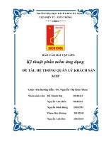 BÁO CÁO BÀI TẬP LỚN Kỹ thuật phần mềm ứng dụng ĐỀ TÀI HỆ THỐNG QUẢN LÝ KHÁCH SẠN MTP
